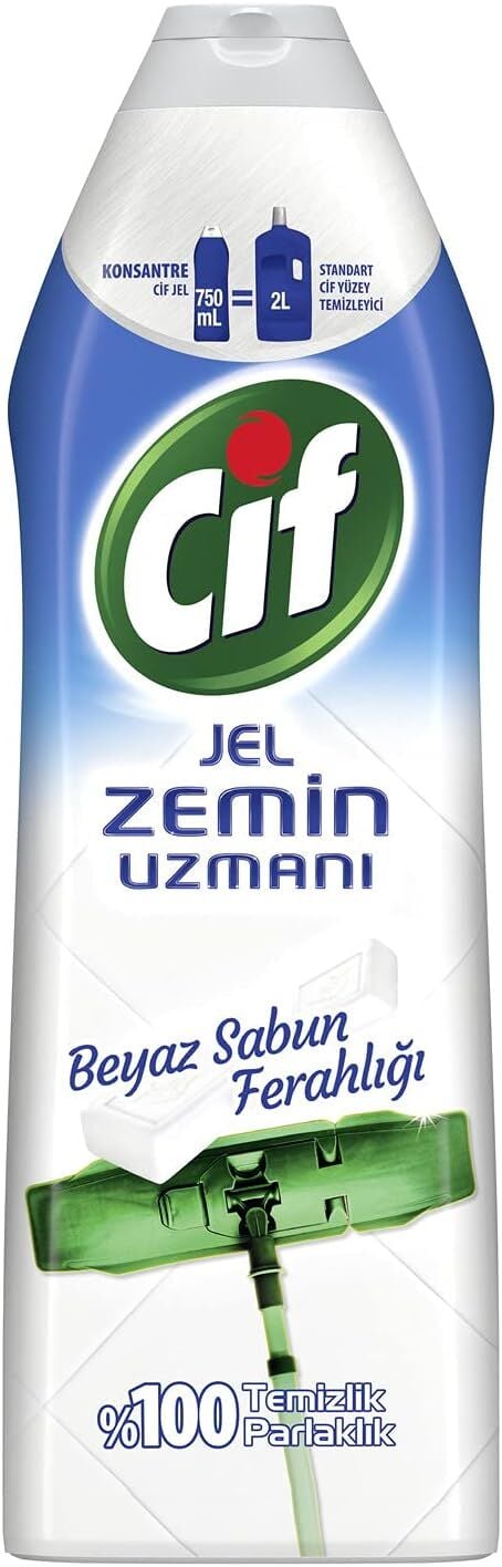 Cif Jel Zemin Uzmanı Yüzey Temizleyici Beyaz Sabun Ferahlığı 750 Ml