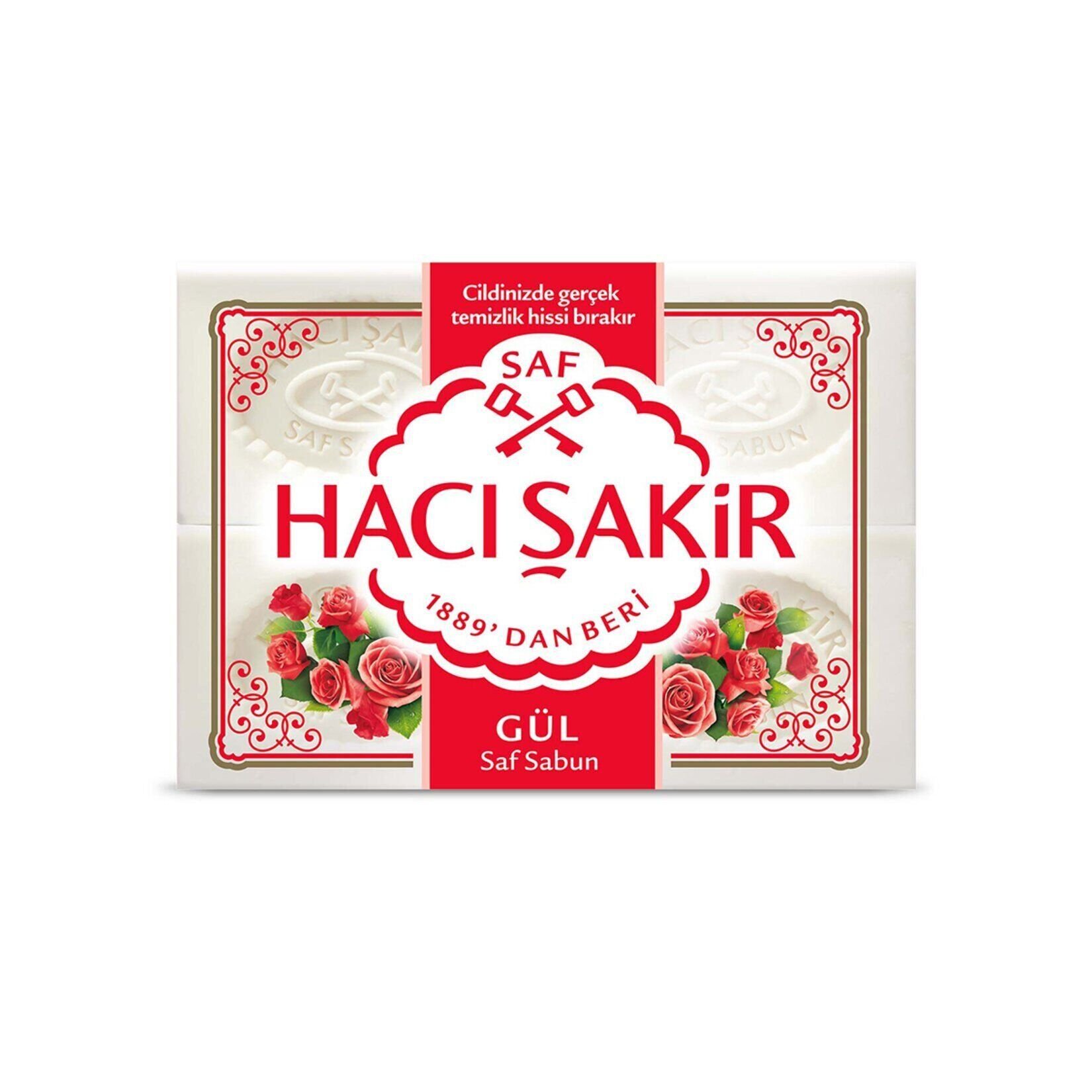 Hacı Şakir Gül Beyaz Kalıp Sabun 4 X150 Gr