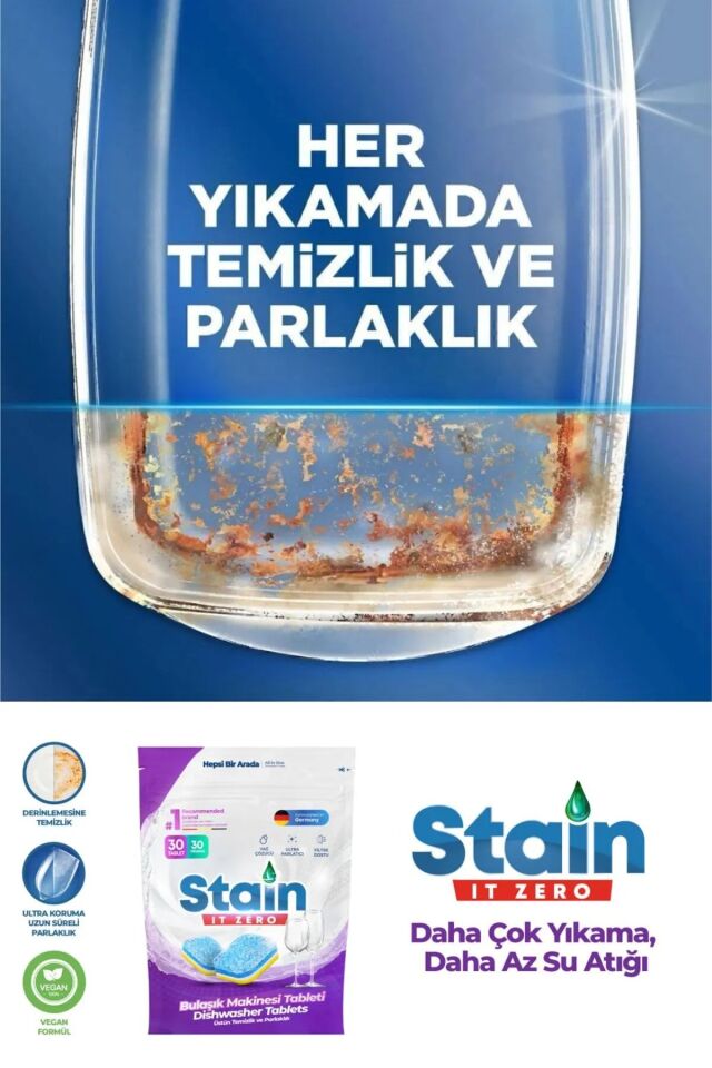 Stain It Zero Bulaşık Makinesi Tableti 30 Tablet