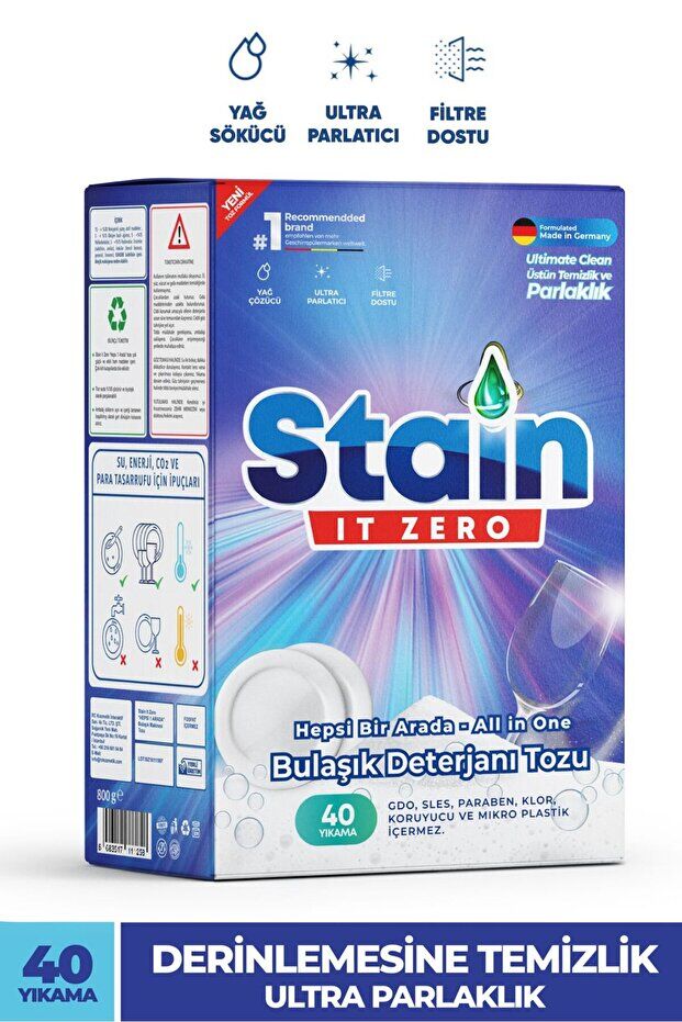 Stain It ZeroToz Bulaşık Deterjanı 800 Gr 40 Yıkama