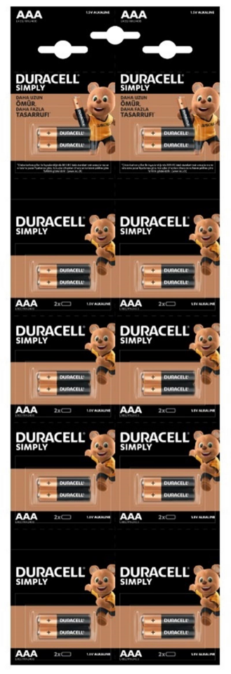 Duracell Alkalin AAA İnce Kalem Pil 20 'li Kartela