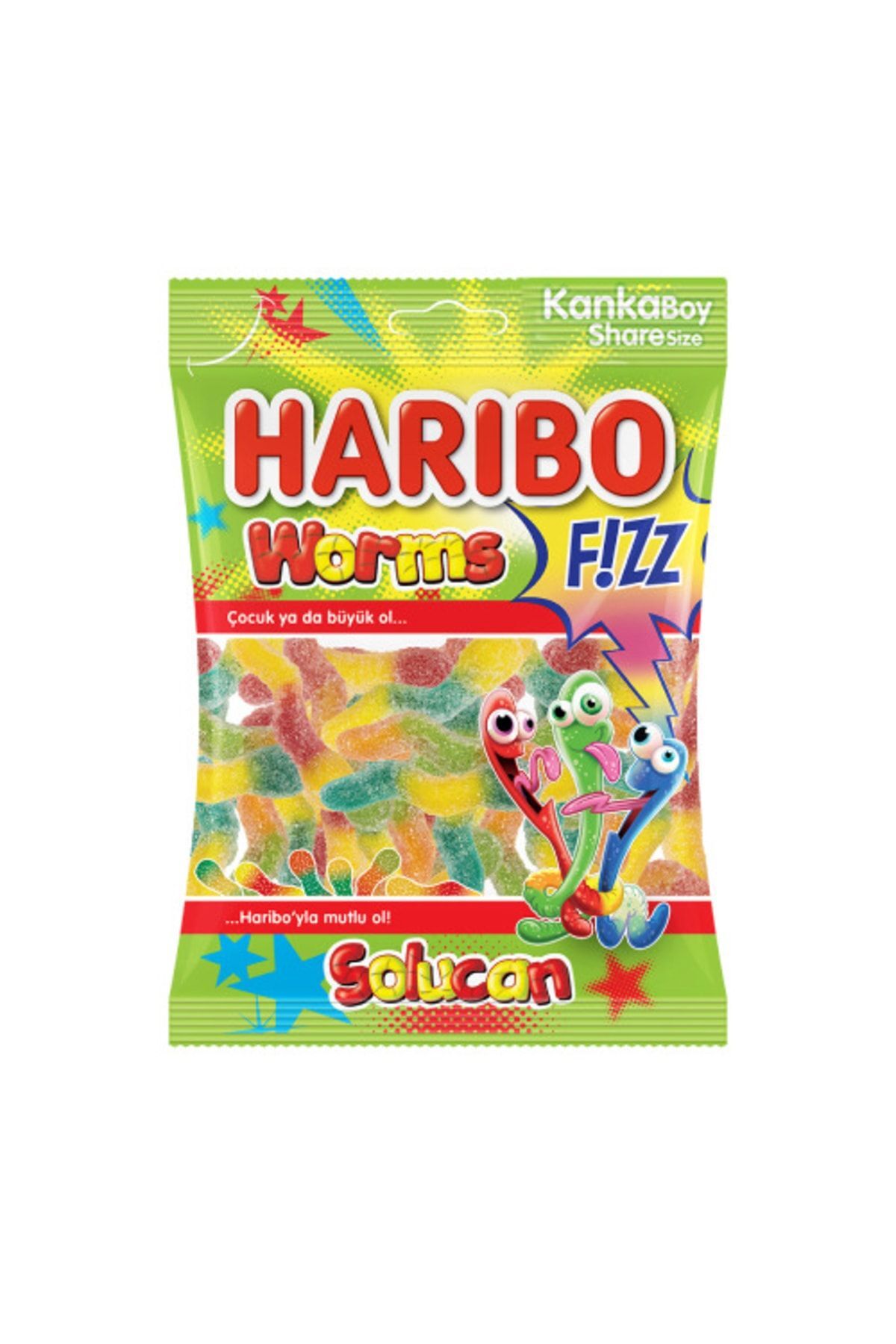 Haribo Fizz Worms Jelibon 70 G 25 ADET