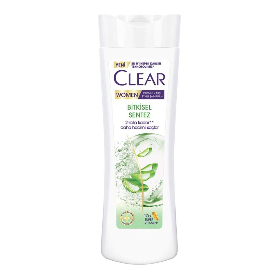 Clear Women Kepeğe Karşı Etkili Şampuan Bitkisel Sentez Aloe Vera & Çay Ağacı Yağı 350 Ml