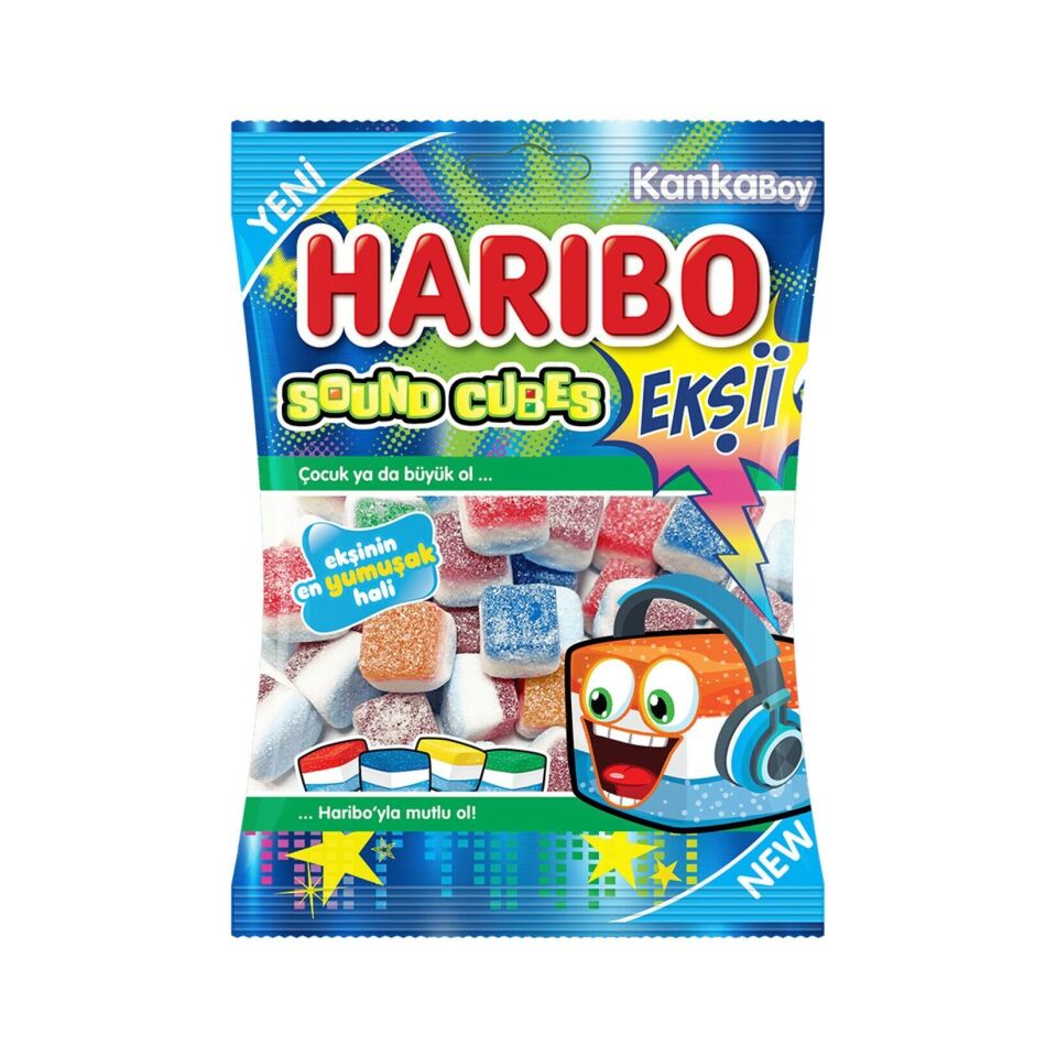 Haribo Ekşii Sound Cubes 70 Gr X 24 Adet