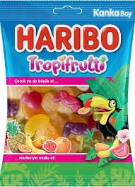 Haribo Tropifrutti Tropik Meyve Aromalı Jelibon 80 Gr X 24 Adet
