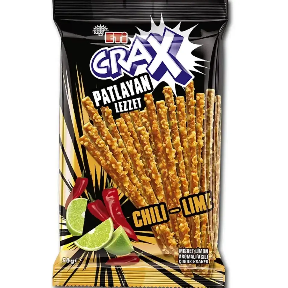 Eti Crax Patlayan Lezzet Chili Lime Çubuk Kraker 50 Gr X 20 Adet