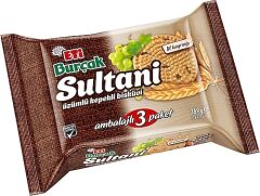 Eti Burçak Sultani Üzümlü Kepekli Bisküvi 3'lü 123 G