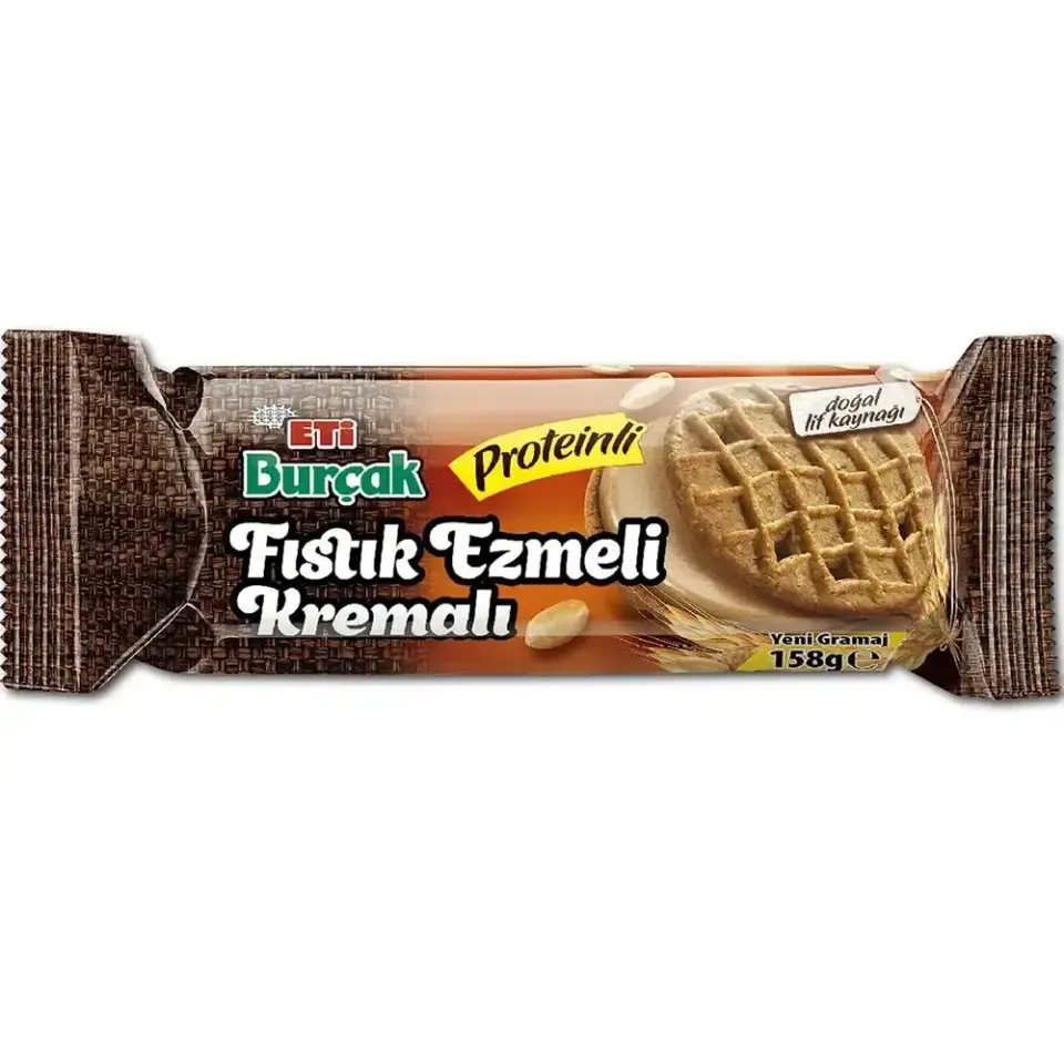 Eti Burçak Fıstık Ezmeli Kremalı Bisküvi 158 Gr X 12 Adet