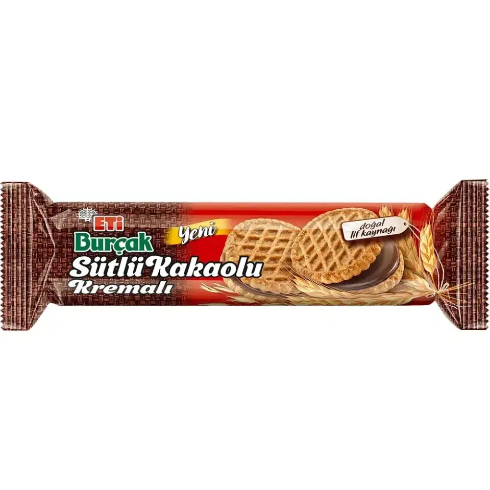 Eti Burçak Sütlü Kakao Kremalı Bisküvi 100 Gr X 12 Adet