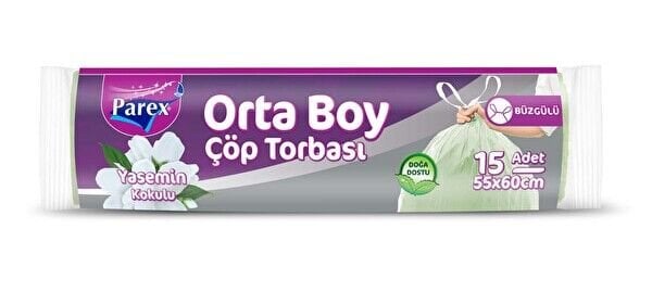 Parex Büzgülü Orta Boy Yasemin Kokulu Çöp Torbası 15' Li