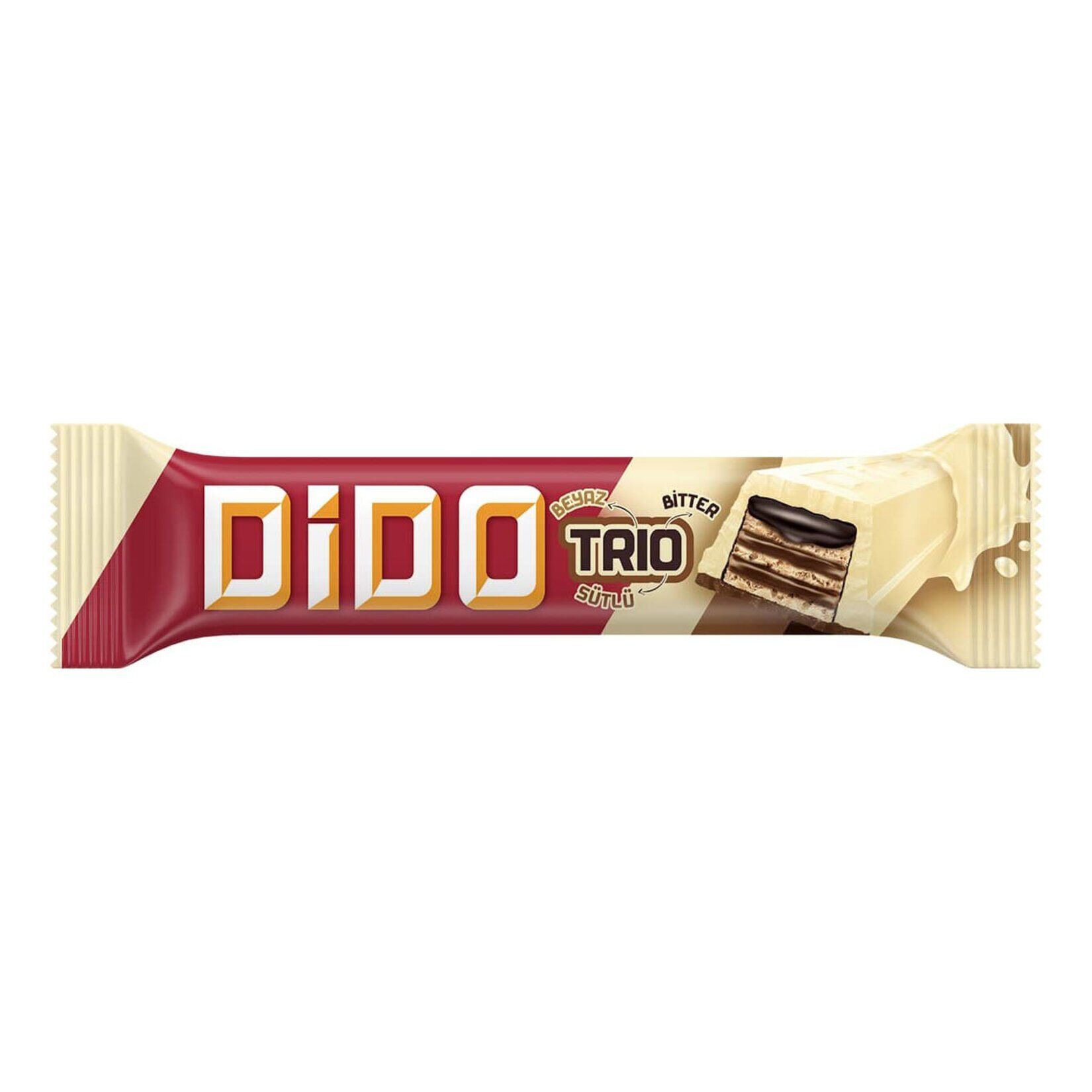 Ülker Dido Trio Beyaz-Sütlü-Bitter Çikolatalı Gofret 36.5G x 24 ADET