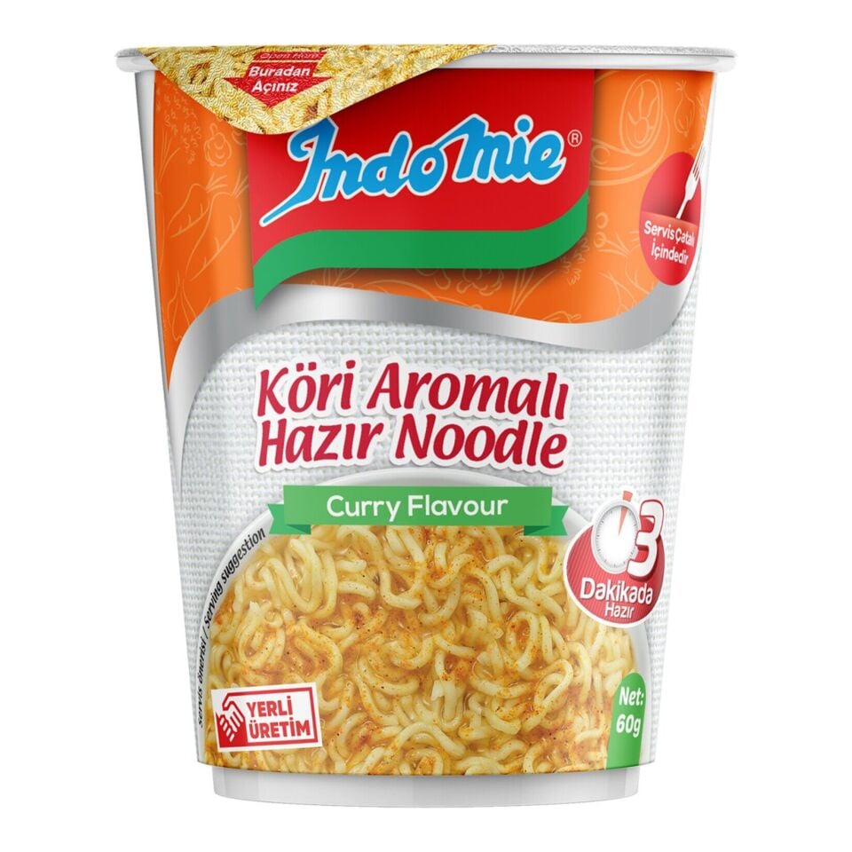 Indomie Köri Çeşnili Noodle (Bardak) 60 Gr X 6 Adet