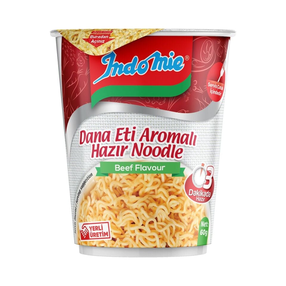 Indomie Dana Eti Çeşnili Noodle (Bardak) 60 Gr X 6 Adet