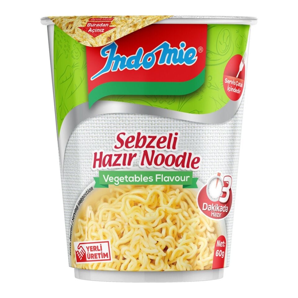 Indomie Sebze Çeşnili Noodle (Bardak) 60 Gr X 6 Adet