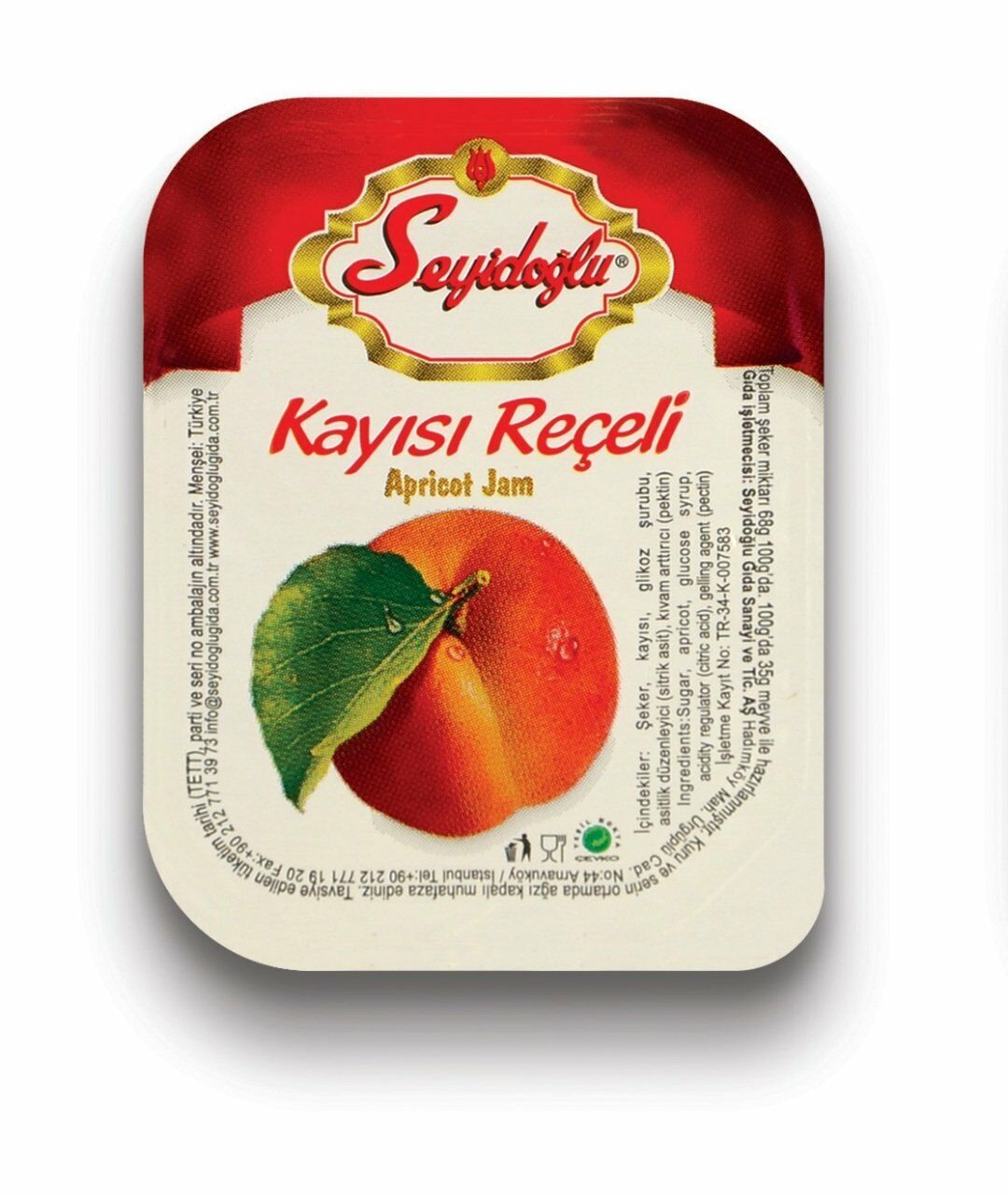 Seyidoğlu Piknik Kayısı Reçeli 20 Gr Koli 100 Adet