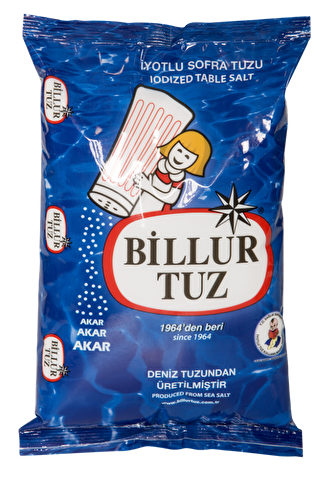 Billur Tuz Rafine İyotlu Sofra Tuzu 1,5 Kg
