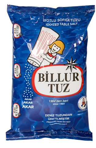 Billur Tuz Rafine İyotlu Sofra Tuzu 1,5 Kg