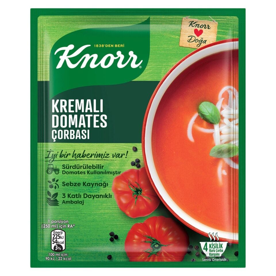 Knorr Hazır Çorba Kremalı Domates 4 Kişilik 69 Gr