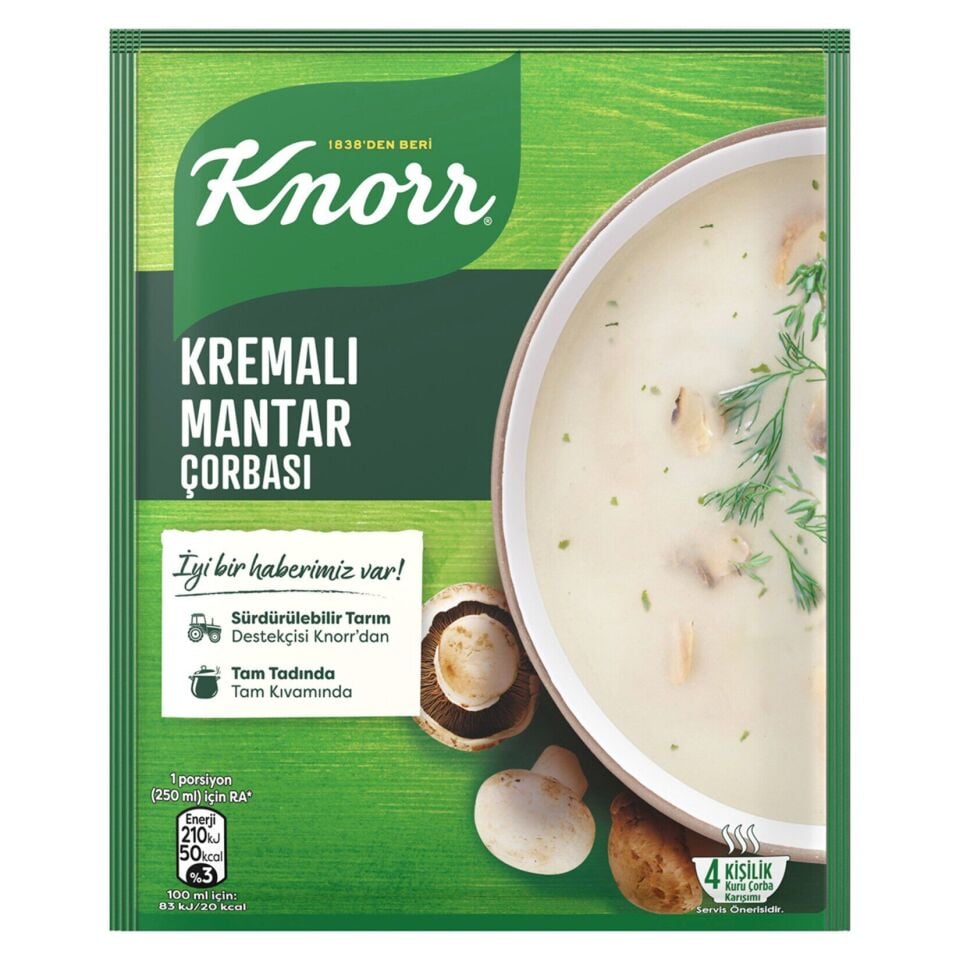 Knorr Hazır Çorba Kremalı Mantar 4 Kişilik 63 Gr