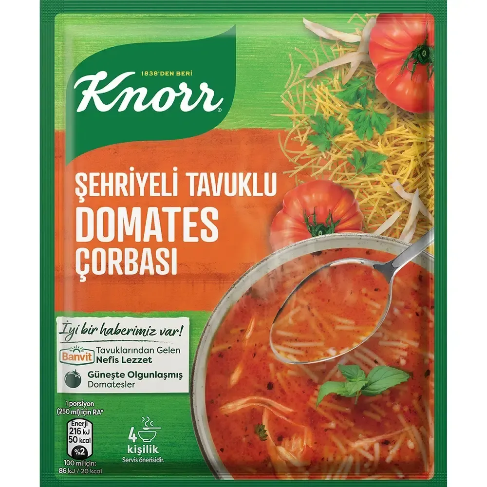 Knorr Hazır Çorba Şehriyeli Tavuklu Domates Çorbası 67gr