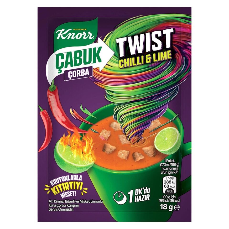 Knorr Çabuk Çorba Twist Chilli Lime 18 GrX 24 Adet