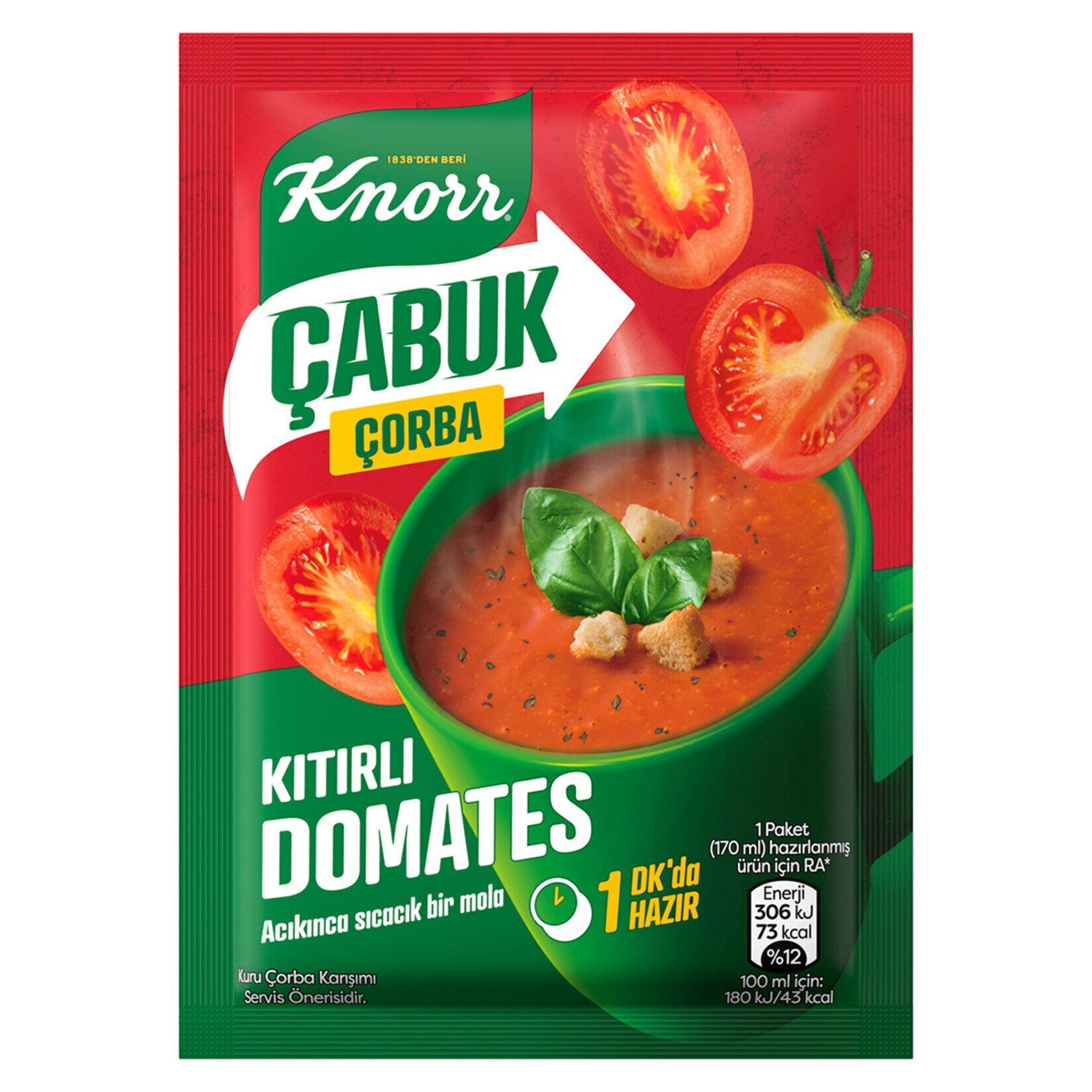 Knorr Çabuk Çorba Kıtırlı Domates 22 Gr X 24 Adet