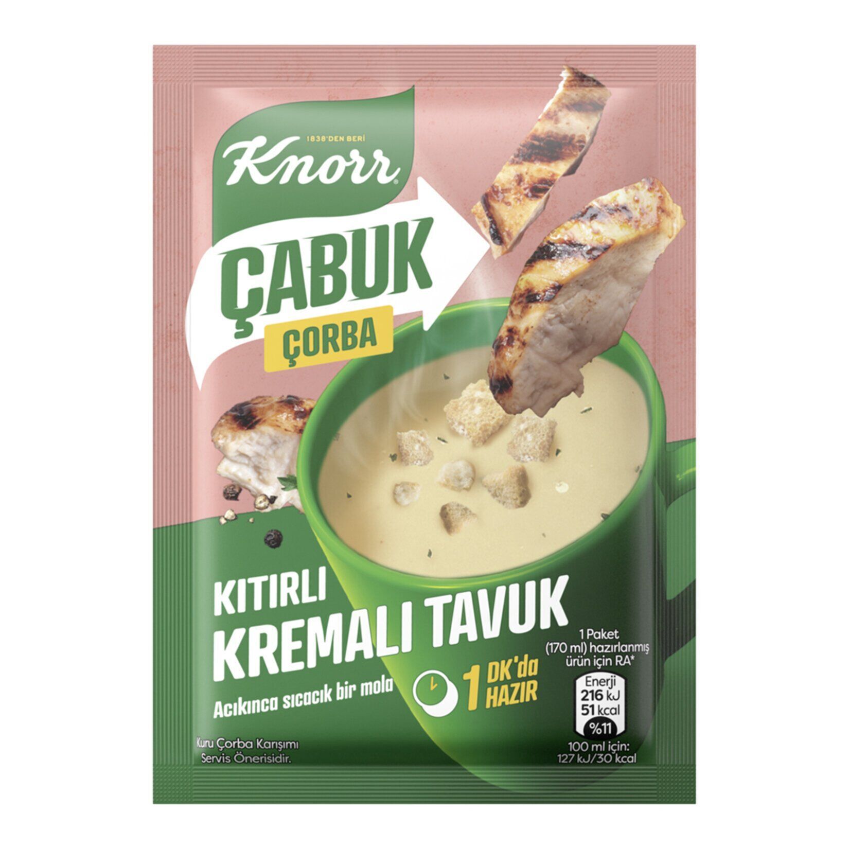 Knorr Çabuk Çorba Kıtırlı Kremalı Tavuk 18 Gr X 24 Adet