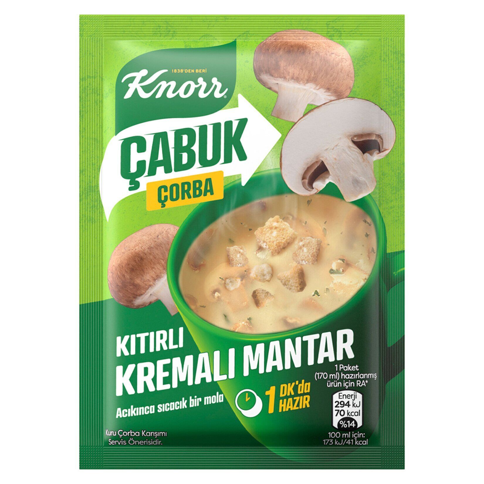 Knorr Çabuk Çorba Kıtırlı Kremalı Mantar 19 Gr X 24 Adet