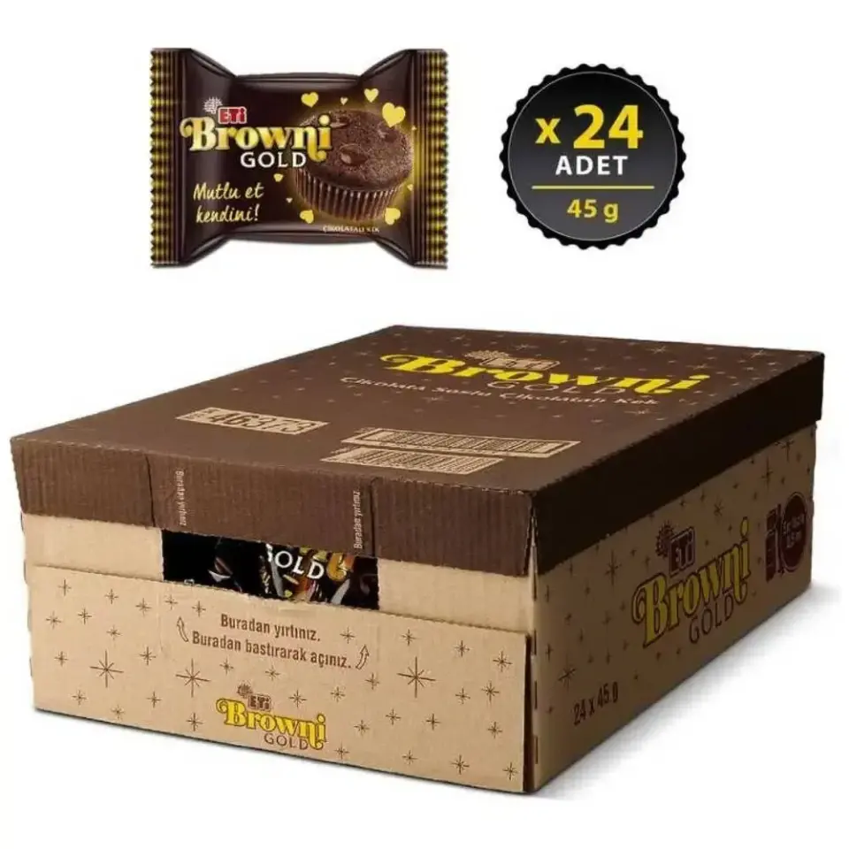 Eti Kakaolu Browni Gold 45 Gr X 24 Adet