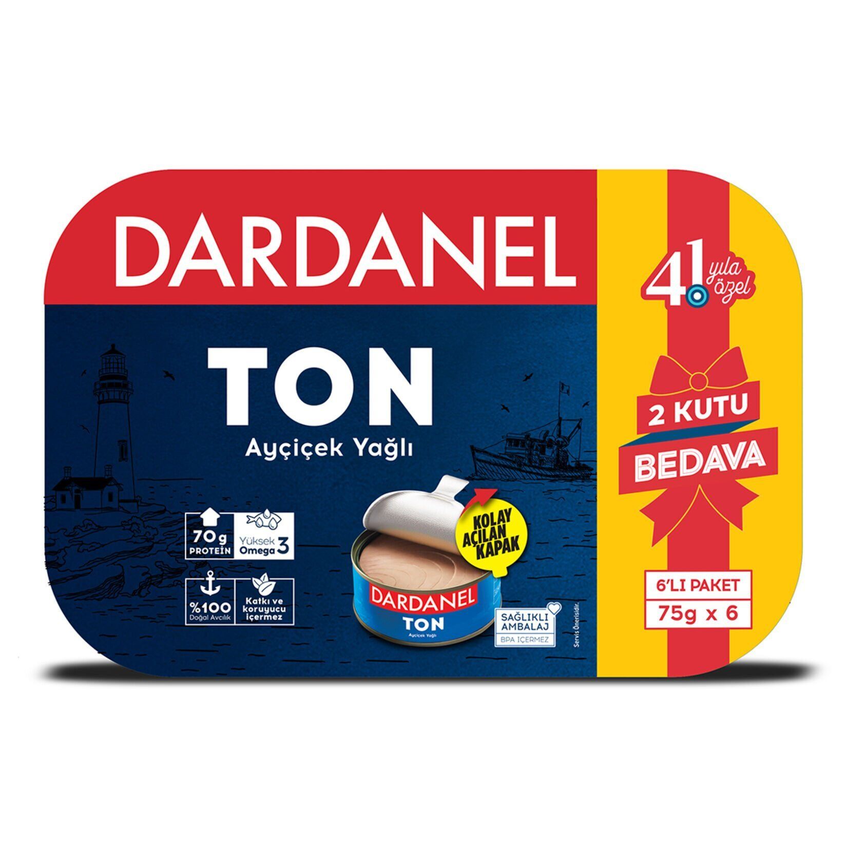 Dardanel Ayçiçek Yağlı Ton Balığı 6 X 75 Gr