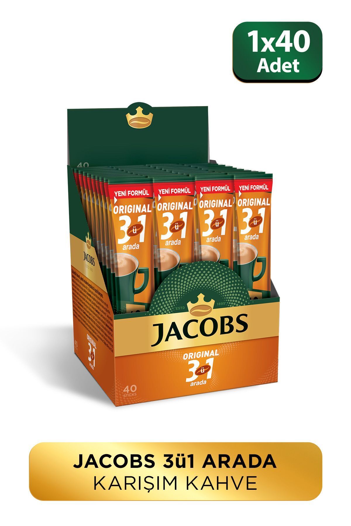 Jacobs 3'ü 1 Arada Kahve 40'lı Kutu