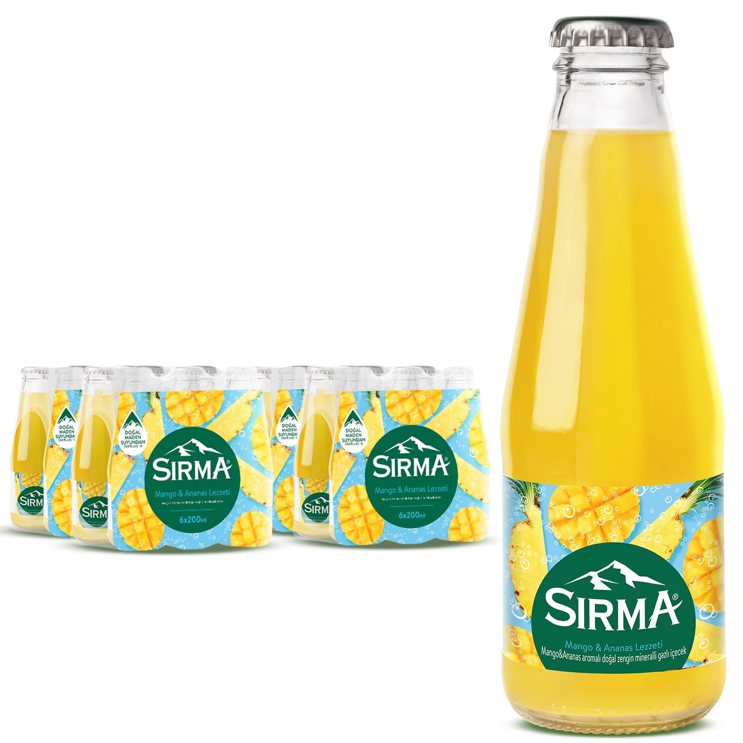 Sırma +C Mango Ananas Aromalı Doğal Maden Suyu 200 Ml ( X6 - X24)