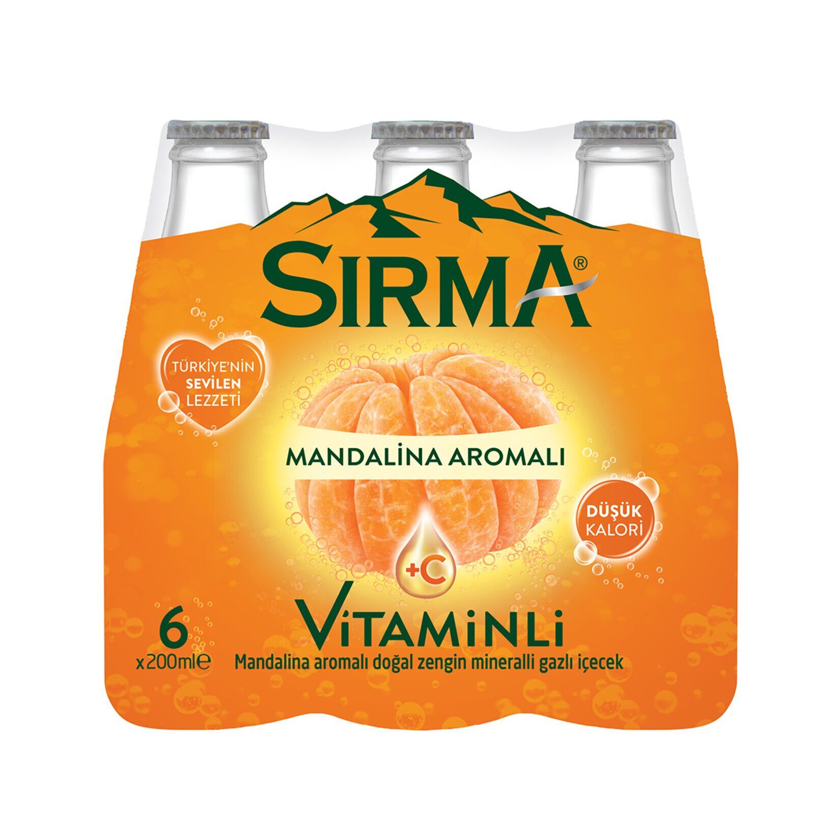 Sırma +C Mandalina Aromalı Maden Suyu 200 Ml  ( X6 - X24)