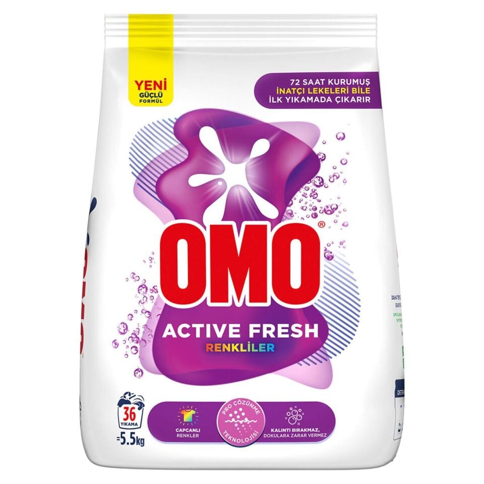Omo Active Fresh Renkliler Toz Deterjan 36 Yıkama 5.5 Kg