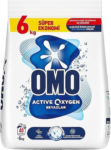 Omo Active Oxygen Beyazlar için  Toz Deterjan 6 Kg
