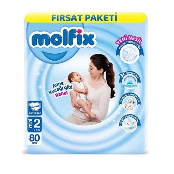 Molfix Bebek Bezi Mini Fırsat Paketi 80'li 2 Beden