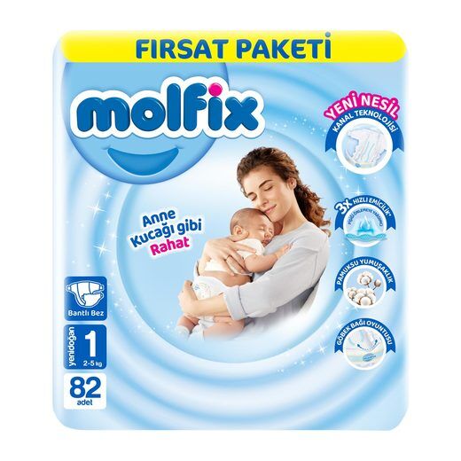 Molfix Bebek Bezi Fırsat Paket Yenidoğan 82'li 1 Beden