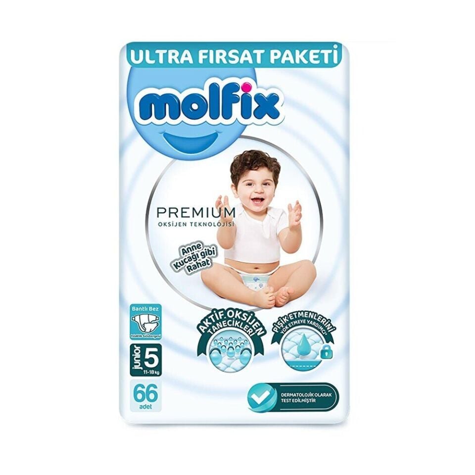 Molfix Oksijen Premium Ultra Fırsat 5 Beden 66 Adet