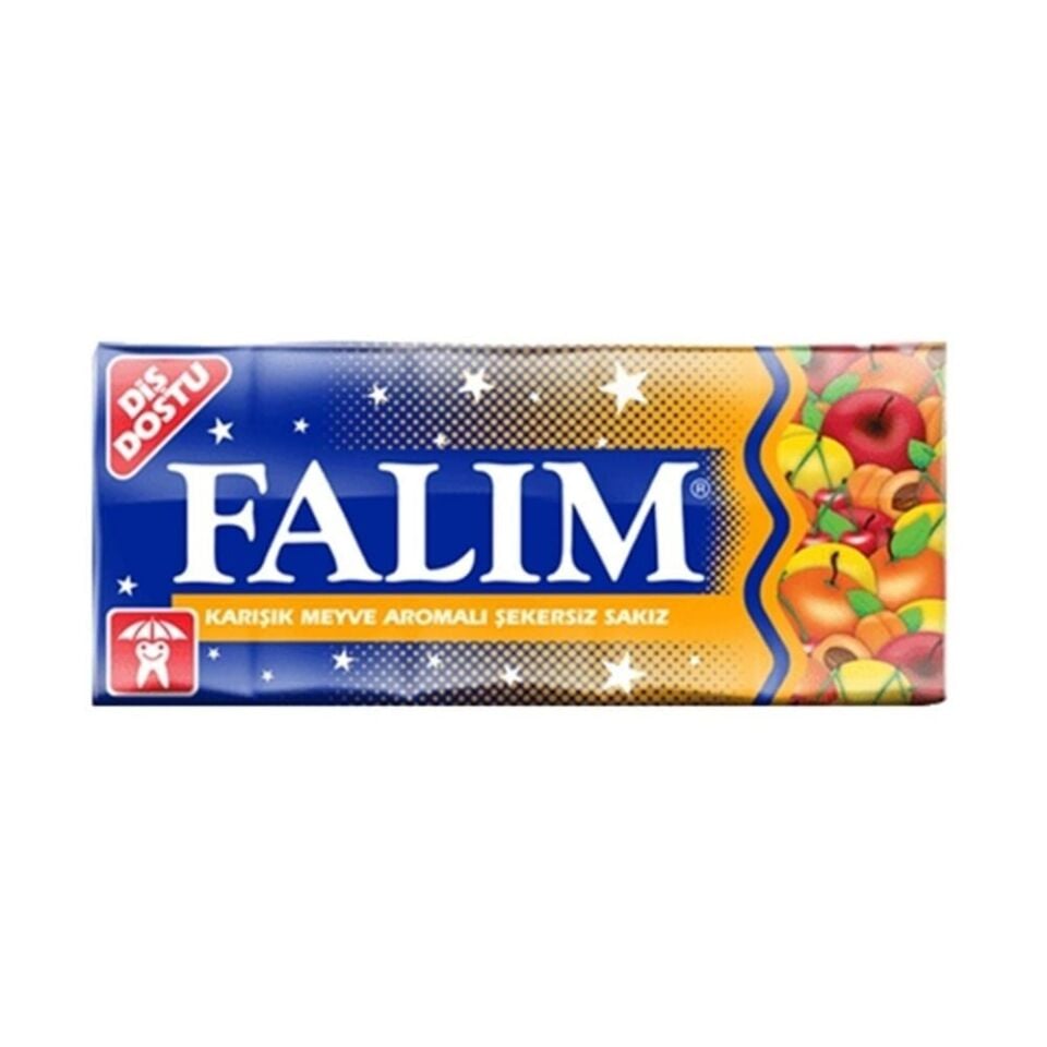 Falım Şekersiz Sakız 7 gr 20'li Paket Karışık MeyveAromalı