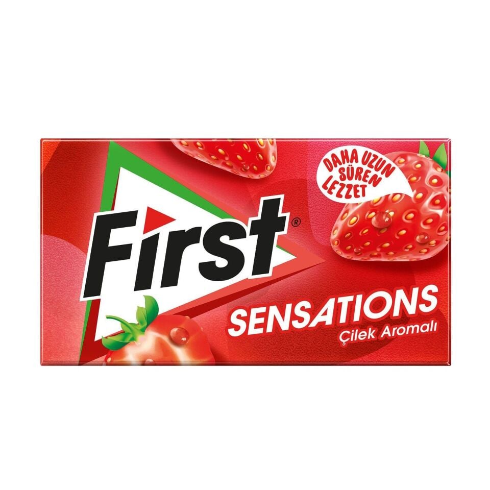 First Sensation Çilek Aromalı Sakız 27 Gr X 12 Adet