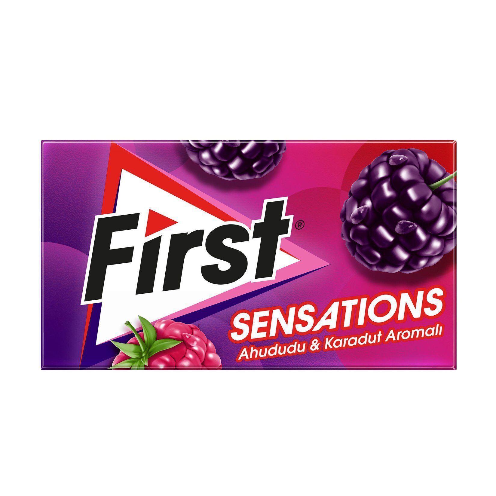 First Sensation Ahududu & Karadut Aromalı Sakız 27 Gr X 12 Adet
