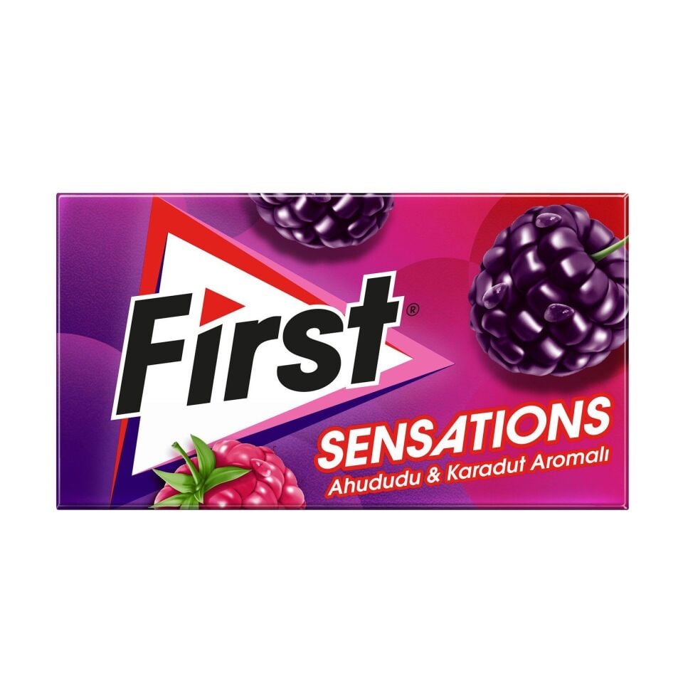 First Sensation Ahududu & Karadut Aromalı Sakız 27 Gr X 12 Adet