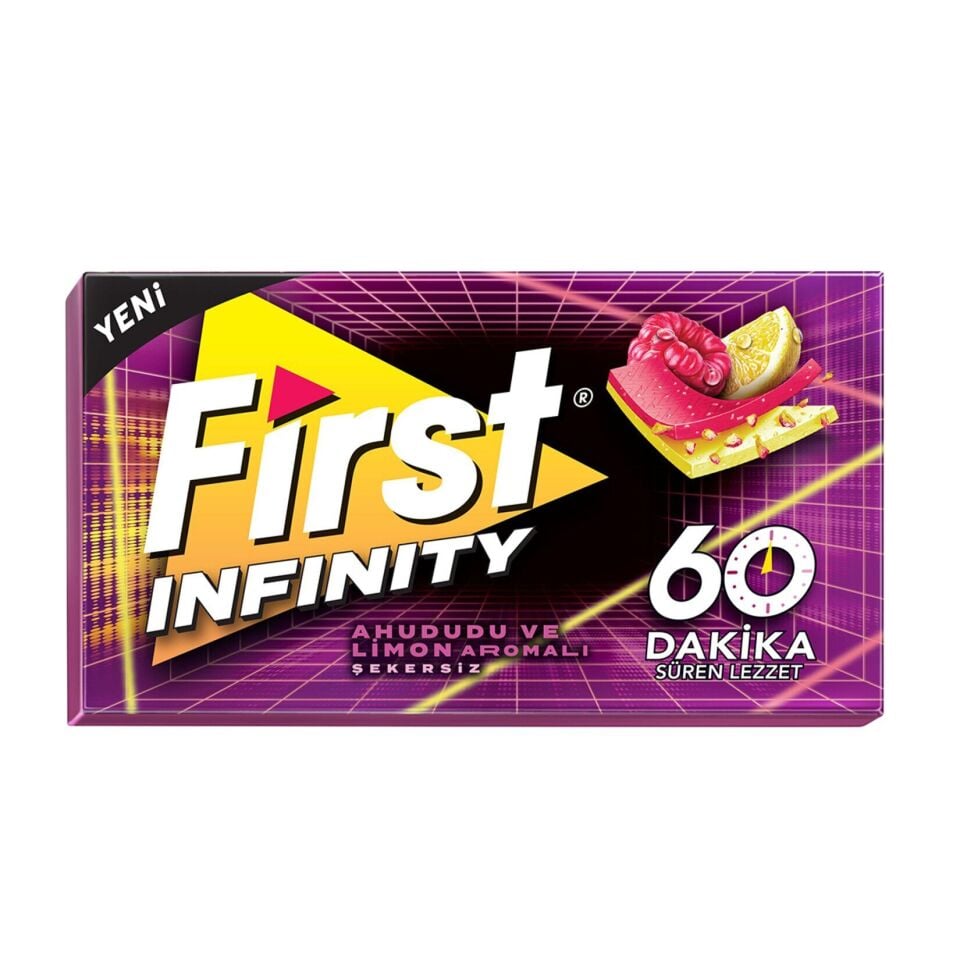 First Infinity Ahududu ve Limon Aromalı Sakız 27 Gr X 12 Adet